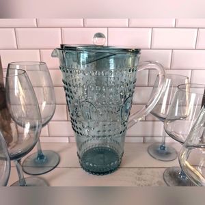 Acrylic Hamptons style pitcher & glasses